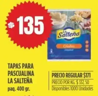 Supermercados Vea La Salteña Tapas Para Pasculina 400 gr. oferta