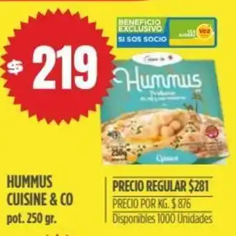 Supermercados Vea Cuisine & Co Hummus 250 gr. oferta