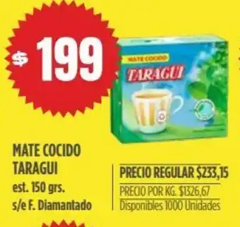 Supermercados Vea Taragui Mate Cocido 150 grs. oferta