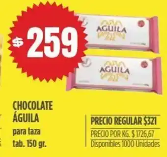 Supermercados Vea Águila Chocolate para taza tab. 150 gr. oferta