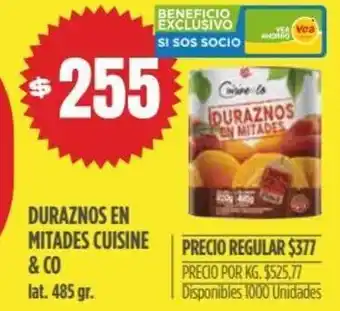 Supermercados Vea Cuisine & Co Duraznos En Mitades 485 gr. oferta