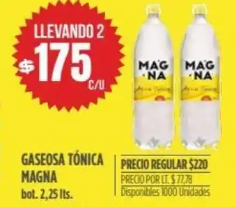 Supermercados Vea Gaseosa Tónica Magna bot. 2,25 lts. oferta