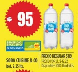 Supermercados Vea Soda Cuisine & Co bot. 2,25 lts. oferta