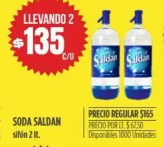 Supermercados Vea Soda Saldan silfón 2 lt. oferta