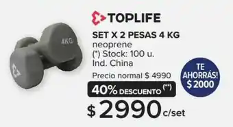 Carrefour Maxi Toplife Set X 2 Pesas 4 Kg 100 u oferta