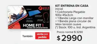 Carrefour Maxi Kit Entrena En Casa : 1 Colchoneta Plegable 100x 45x3cm + 1 Banda Larga Con Manillar + 1 Banda Plana Circular De Latex Tensió oferta