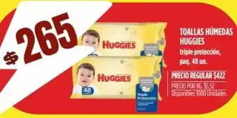Supermercados Vea Huggies Toallas Húmedas triple proteccion, x 48 un oferta