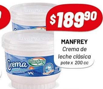 Almacor Manfrey Crema de leche clásica pote x 200 cc oferta