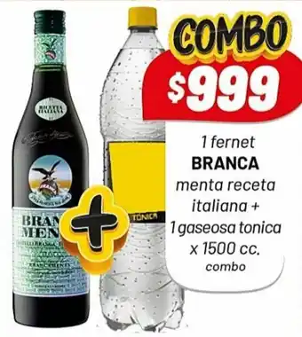 Almacor Branca 1 fernet menta receta Italiana + 1 gaseosa tonica x 1500 cc oferta