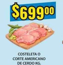 Supermercados Damesco Costeleta O Corte Americano De Cerdo Kg oferta