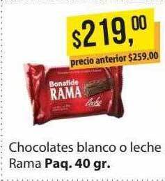 Supermercados Damesco Chocolates Blanco O Leche Rama oferta
