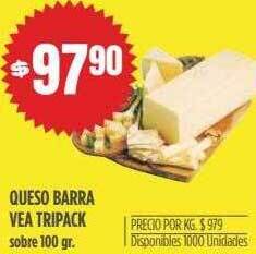 Supermercados Vea Queso Barra Vea Tripack oferta