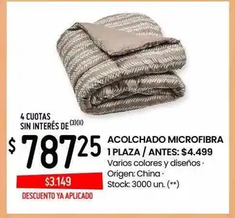 Changomas Acolchado Microfibra 1 Plaza oferta