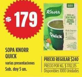 Supermercados Vea Sopa Knorr Quick oferta