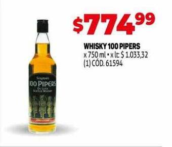 Makro Whisky 100 Pipers oferta