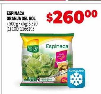 Makro Espinaca Granja Del Sol oferta