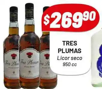 Almacor Tres Plumas Licor Seco 950 cc oferta
