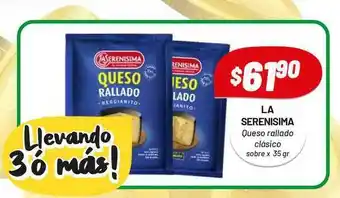Almacor La Serenisima Queso Rallado Clásico x35 gr oferta