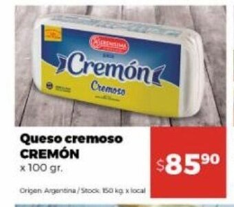 Disco Queso cremoso Cremón x 100gr. oferta