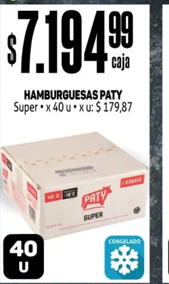 Makro Hamburguesas Paty Super x 40 u oferta
