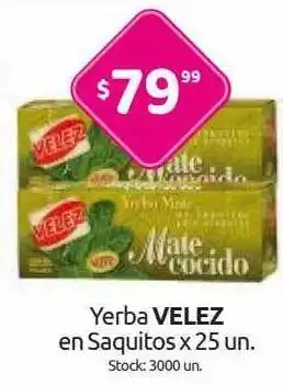 Cordiez Yerba Velez En Saquitos oferta