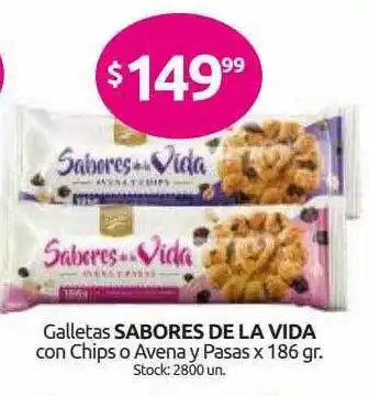 Cordiez Galletas Sabores De La Vida Con Chips O Avena Y Pasas oferta