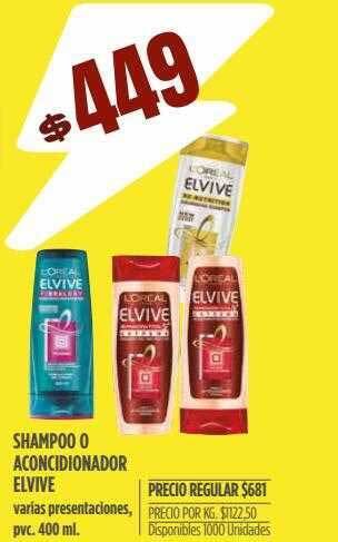 Supermercados Vea Shampoo O Acondicionador Elvive oferta