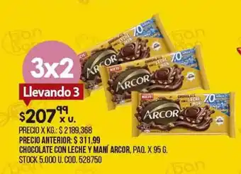 Coto Chocolate Con Leche Y Maní Arcor oferta