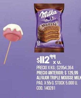 Coto Alfajor Triple Mousse Milka oferta