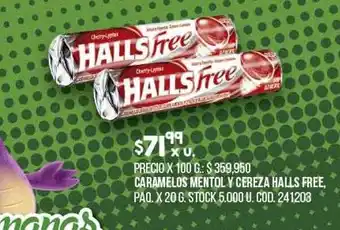 Coto Caramelos Mentol Y Cereza Halls Free oferta