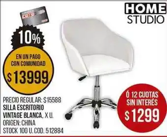 Coto Silla Escritorio Vintage Blanca oferta