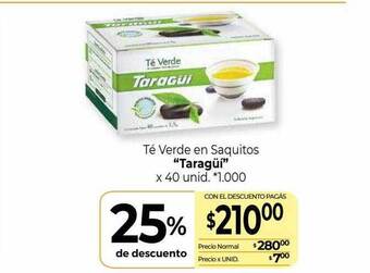 La Anonima Té Verde En Saquitos oferta