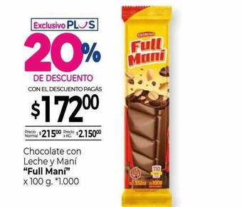 La Anonima Chocolate Con Leche Y Maní oferta