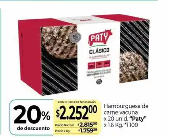 La Anonima Hamburguesa De Carne Vacune oferta