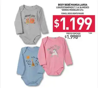 La Anonima Body Bebé Manga Larga oferta