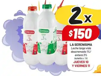 Almacor La Serenisima Leche Larga Vida Descremada 1%- Entera 3% x1 lt oferta