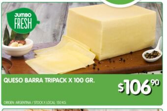 Jumbo Queso barra tripack 100g oferta