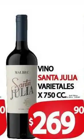 Supermercados Mariano Max Vino Santa Julia Varietales x750 cc oferta