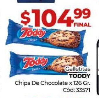 Diarco Toddy Galletitas Chips De Chocolate x 126 Gr. oferta