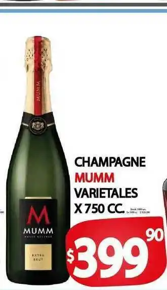 Supermercados Mariano Max Champagne Mumm Varietales x750 cc oferta