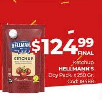 Diarco Hellmann's Ketchup Doy Pack x 250 Gr. oferta
