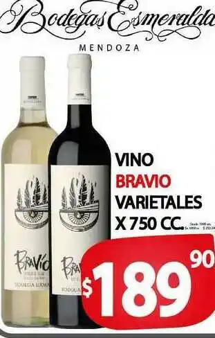 Supermercados Mariano Max Vino Bravio Varietales x750 cc oferta