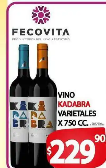 Supermercados Mariano Max Vino Kadabra Varietales 750 cc oferta