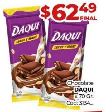 Diarco Daqui Chocolate x 70 Gr. oferta