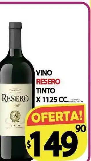 Supermercados Mariano Max Vino Resero Tinto x1125 cc oferta