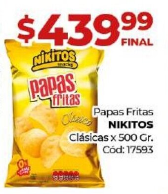 Diarco Nikitos Papas Fritas Clásicas x 500 Gr. oferta