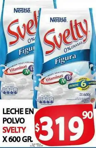 Supermercados Mariano Max Leche En Polvo Svelty x600 gr oferta