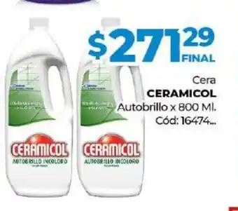 Diarco Ceramicol Cera Autobrillo x 800 ml oferta