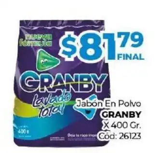 Diarco Granby Jabón En Polvo x 400 Gr. oferta