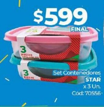 Diarco Star Set Contenedores x 3 Un. oferta
